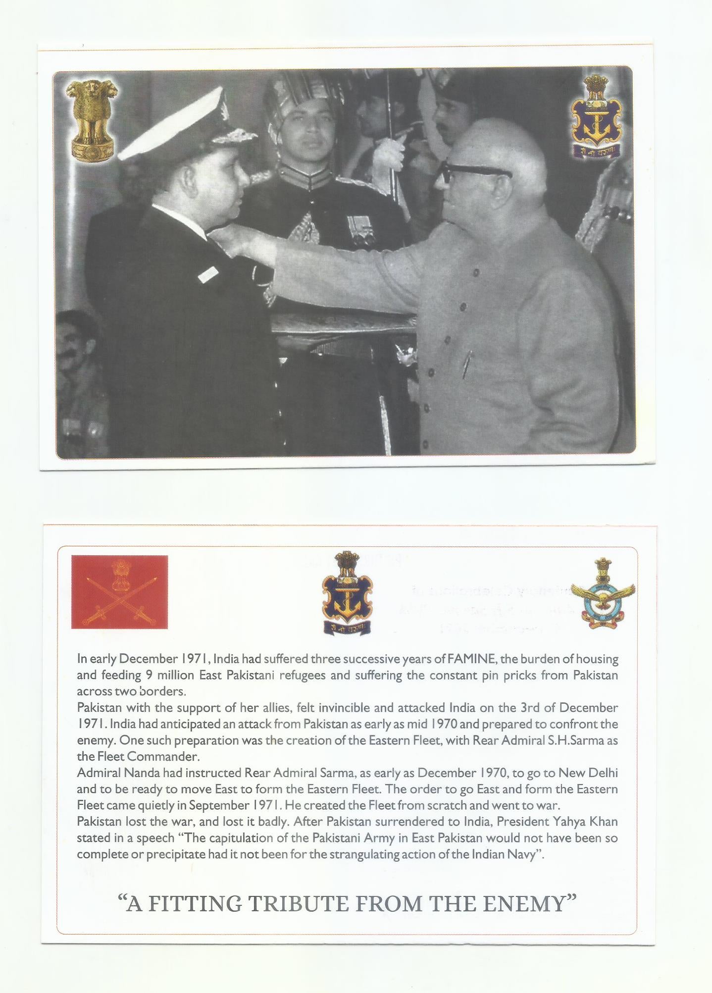 CENTENARY CELEBRATION OF VICE ADMIRAL S.H. SARMA, PVSM, 1ST DECEMBER 2021 (SET OF 16 PICTURE POST CARD)T
