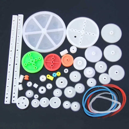 43PCS/lot Plastic Gears Kits Plastic Gears Spindle Gear Worm Material Package DIY Handmade Craft Car Model Accessories