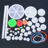 43PCS/lot Plastic Gears Kits Plastic Gears Spindle Gear Worm Material Package DIY Handmade Craft Car Model Accessories
