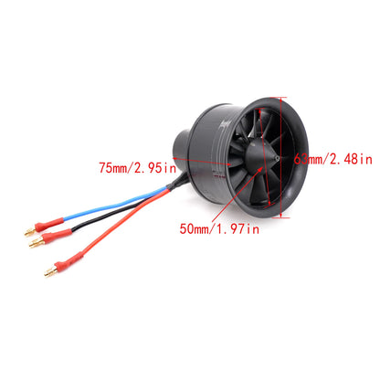 YSIDO 2627-4350kv-4s 50mm RC EDF Motor Duct Fan 11-Blades with 2S-4S 40A ESC Brushless Power for RC JET Aircraft Airplane EDF Plane Parts