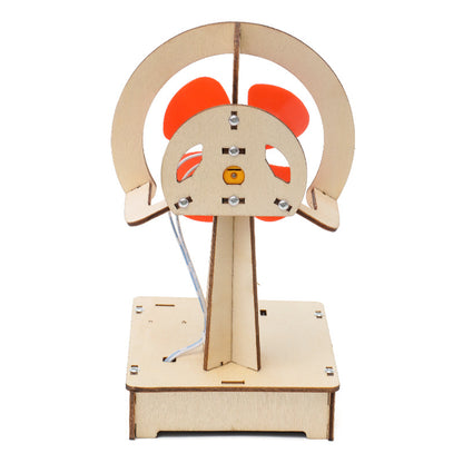 DIY Assemble Wooden STEM Puzzle Human Body Induction Fan Science Engineering Toys (A-20)