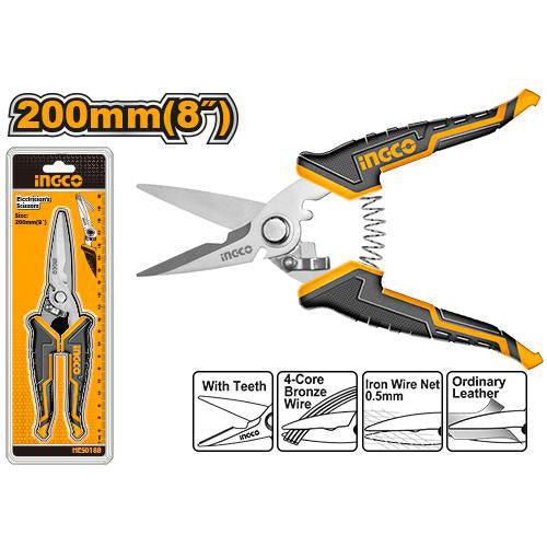 INGCO HES0188 Electrician's Scissors 8 Inch