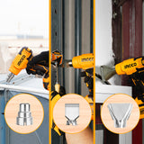 INGCO HGLI20025 20V Cordless Heat Gun With 3 PCS Nozzles, 4.0Ah Battery & Charger