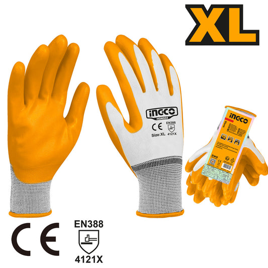 INGCO HGNG04 Nitrile Oil Resistant Rubber Safety Gloves XL (1 Pair)