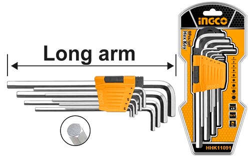INGCO HHK11091 9Pcs Hex Key Set