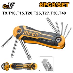 INGCO HHK14083 8 Pcs Torx Key Pocket Set