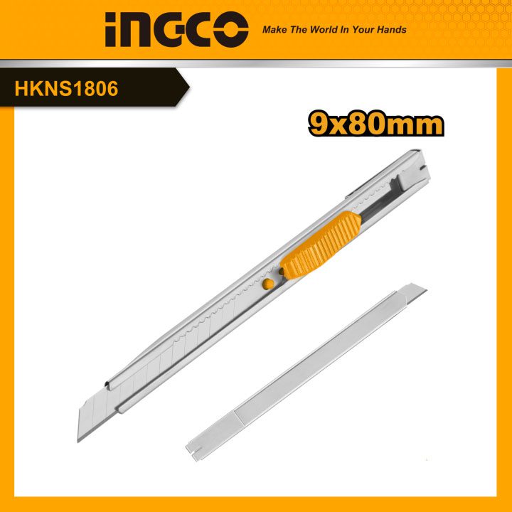 INGCO HKNS1806 9x80mm SS Snap-Off Blade Knife