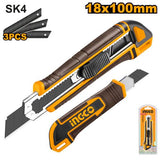 INGCO HKNS28035 Snap-off Blade Knife 18x100mm with 3 Blades