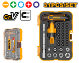 INGCO HKSDB0318 31 Pcs T-handle Wrench Screwdriver and Bits Set
