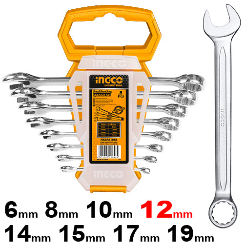 INGCO HKSPA1088 8Pcs Combination Spanner Set