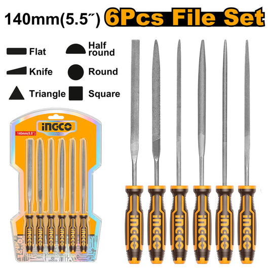 INGCO HKTF63 6 Pcs File Set 5.5 Inch