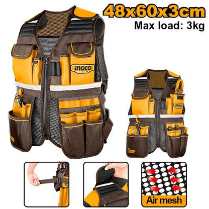 INGCO HTVT09028 Tool Vest with 17 Pockets & Adjustable Fit