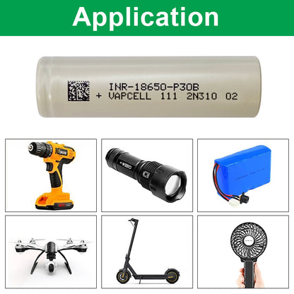 Molicel INR-18650-P30B 3.6V 3000mAh 12C Li-ion Battery
