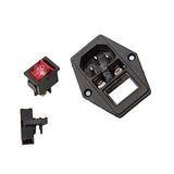 AC Power Inlet Socket with Indicator Switch & Fuse Holder - Screw Mount 250Vx10A