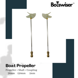 RC Boat DIY Propeller Drive Kit 42mm 3 Blade Propeller + Shaft + Coupling Set CW CCW Fully Submerged Nylon Paddle Marine Propeller Shaft (1 Pair)