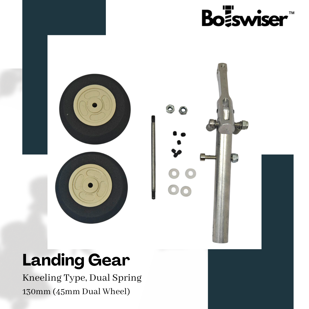 130mm Kneeling Type Spring Landing Gear For RC Airplane Gear with Dual 45mm Wheel