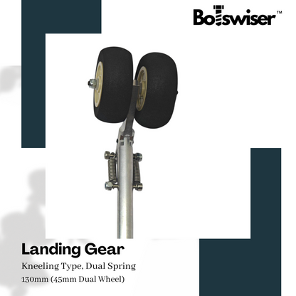 130mm Kneeling Type Spring Landing Gear For RC Airplane Gear with Dual 45mm Wheel