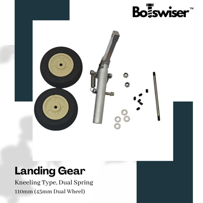 110mm Kneeling Type Spring Landing Gear For RC Airplane Gear with Dual 45mm Wheel