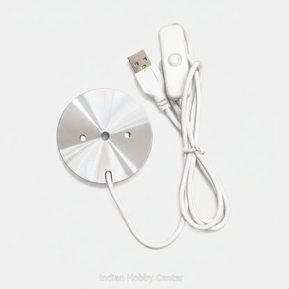 LED Puck Light USB 5V Cool White Light with Switch (60X8mm, Silver Shell)