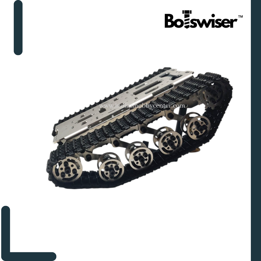 Smart WiFi RC Tank Chassis – Metallketten, Gefedert, DIY-freundlich – Ca. 261x199x73 Mm