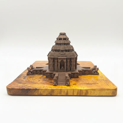 Konark Sun Temple – 3D Printed Model with Wooden Base | Architectural Décor