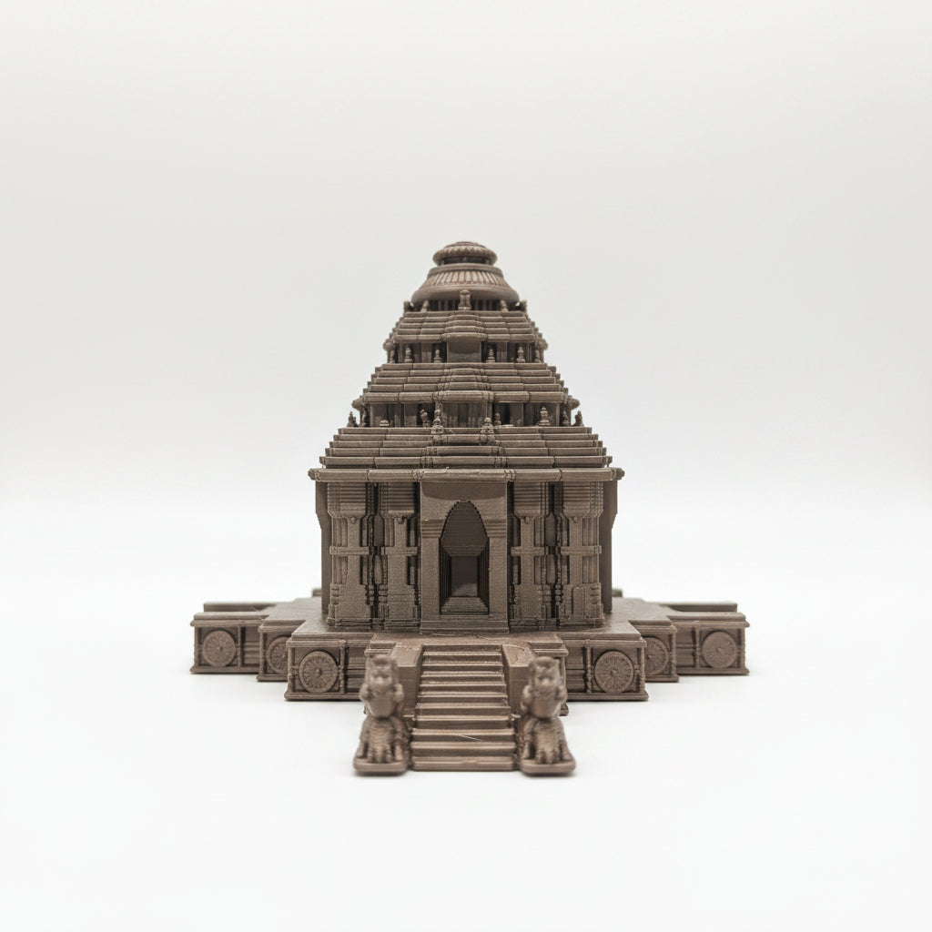 Konark Sun Temple – 3D Printed Model with Wooden Base | Architectural Décor