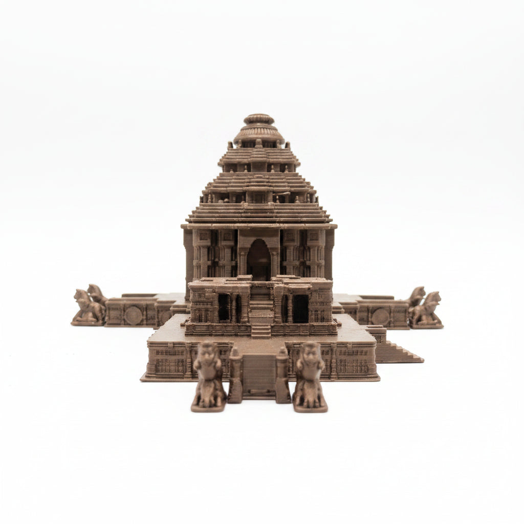 Konark Sun Temple – 3D Printed Model with Wooden Base | Architectural Décor