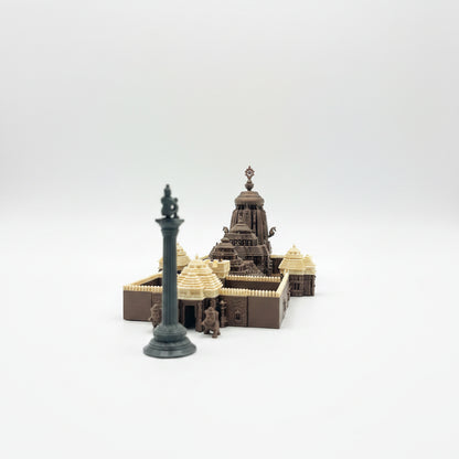 Lord Jagannath Dham Puri Temple Idol – 3D Printed | Metallic PLA | Wooden Base