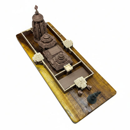 Lord Jagannath Dham Puri Temple Idol – 3D Printed | Metallic PLA | Wooden Base