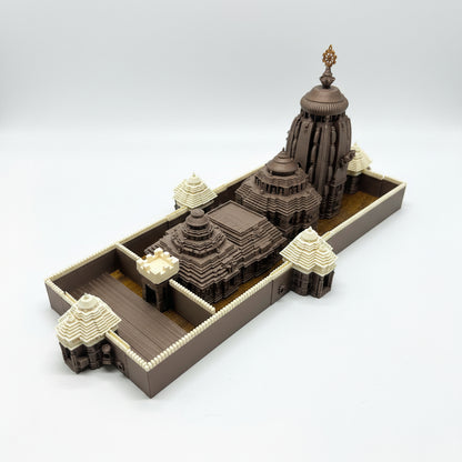 Lord Jagannath Dham Puri Temple Idol – 3D Printed | Metallic PLA | Wooden Base
