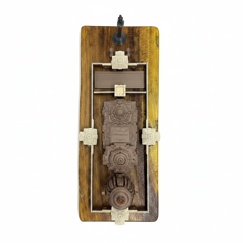 Lord Jagannath Dham Puri Temple Idol – 3D Printed | Metallic PLA | Wooden Base
