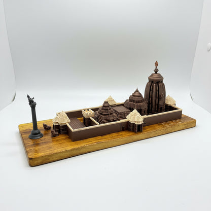 Lord Jagannath Dham Puri Temple Idol – 3D Printed | Metallic PLA | Wooden Base