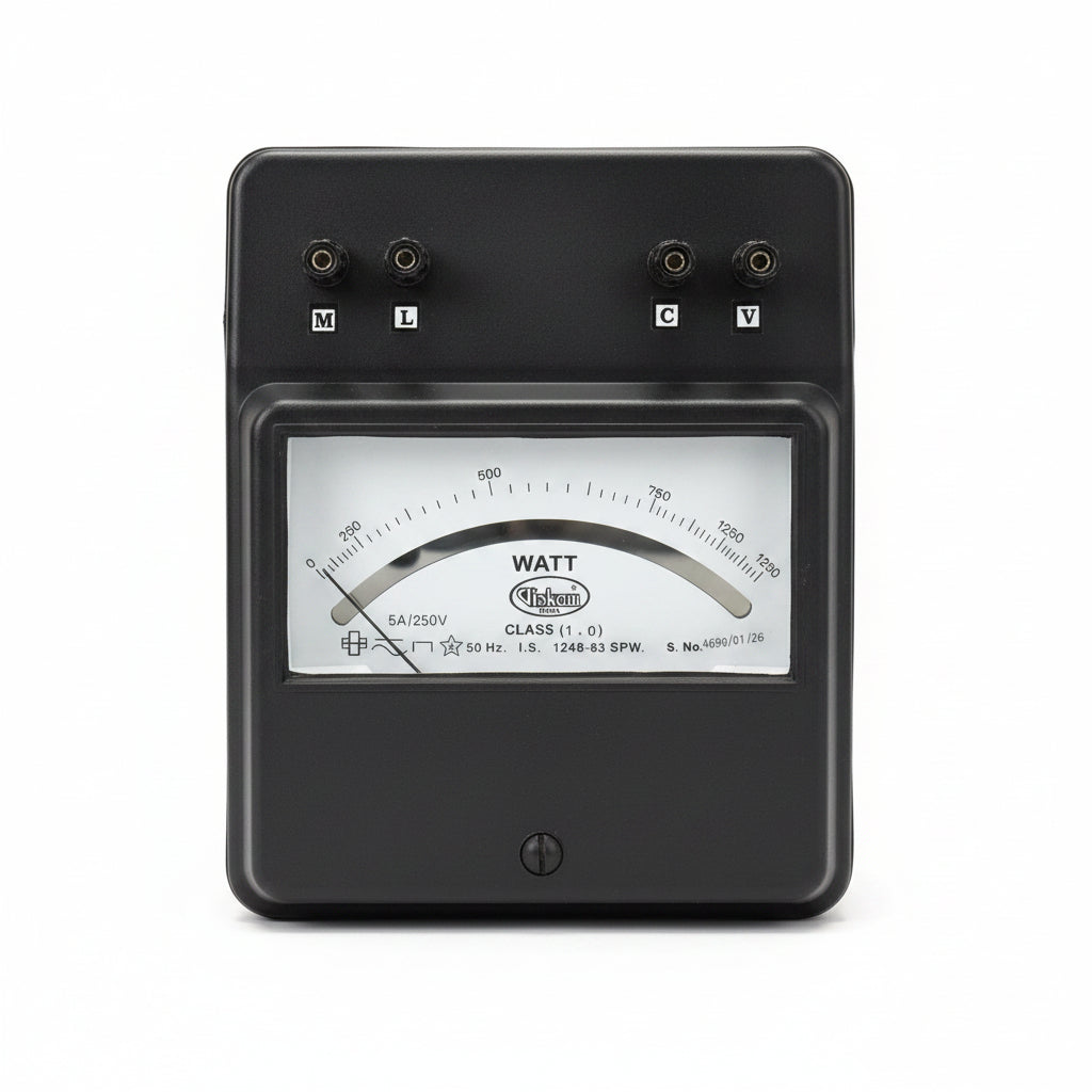 Watt Meter / Analog Power Factor Meter 5A, 1250W