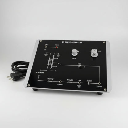 Control panel for BH Curve Apparatus with wiring on a dark surface