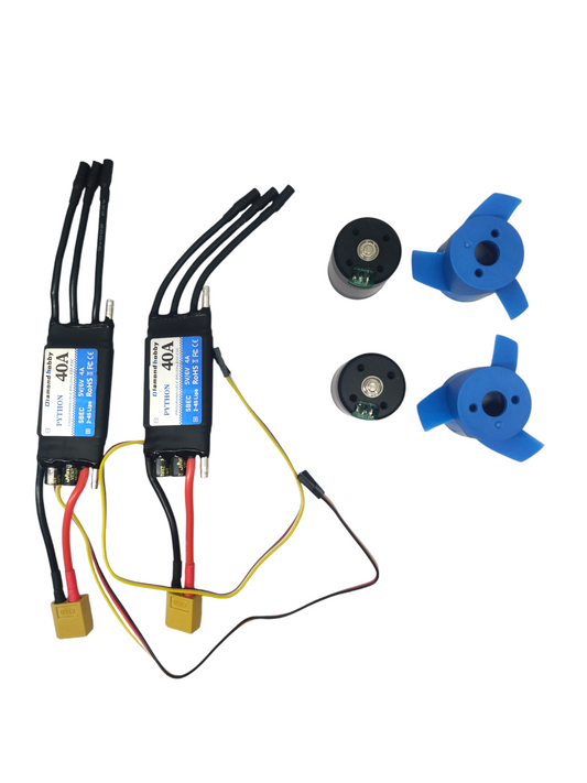 D2216 500KV 12-16V 87W Brushless Motor With ESC, Waterproof, Underwater 200m, For ROV, Unmanned Ship, Underwater ( Pack of 2 Motors CW , CCW and 2 40A Esc)