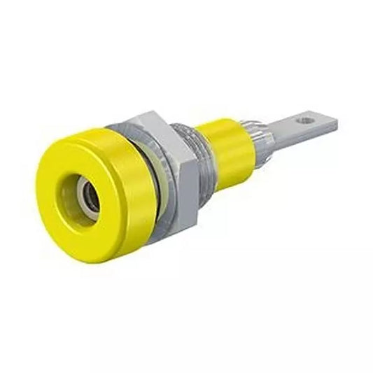 2mm Banana Socket Female Panel Mount Type - Yellow