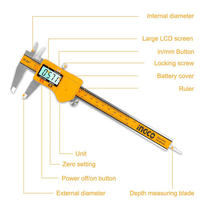 INGCO HDCD28150 Digital Vernier Caliper 150mm (6 inches)