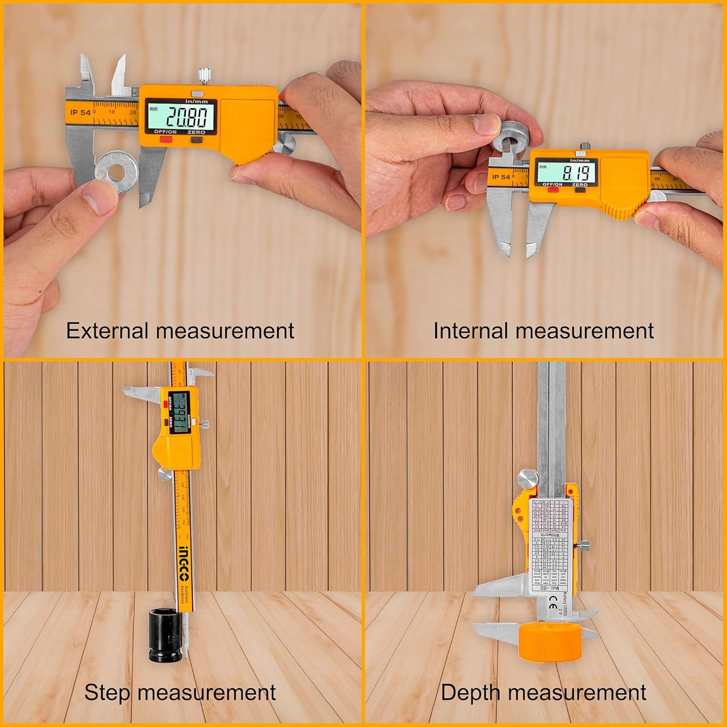 INGCO HDCD28150 Digital Vernier Caliper 150mm (6 inches)
