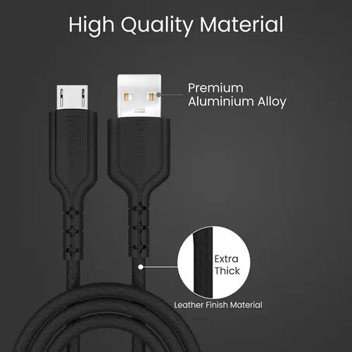 Portronics POR-654 Konnect Core Micro USB Cable 1 m Length (Black)