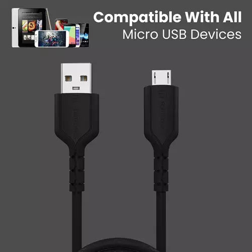 Portronics POR-654 Konnect Core Micro USB Cable 1 m Length (Black)