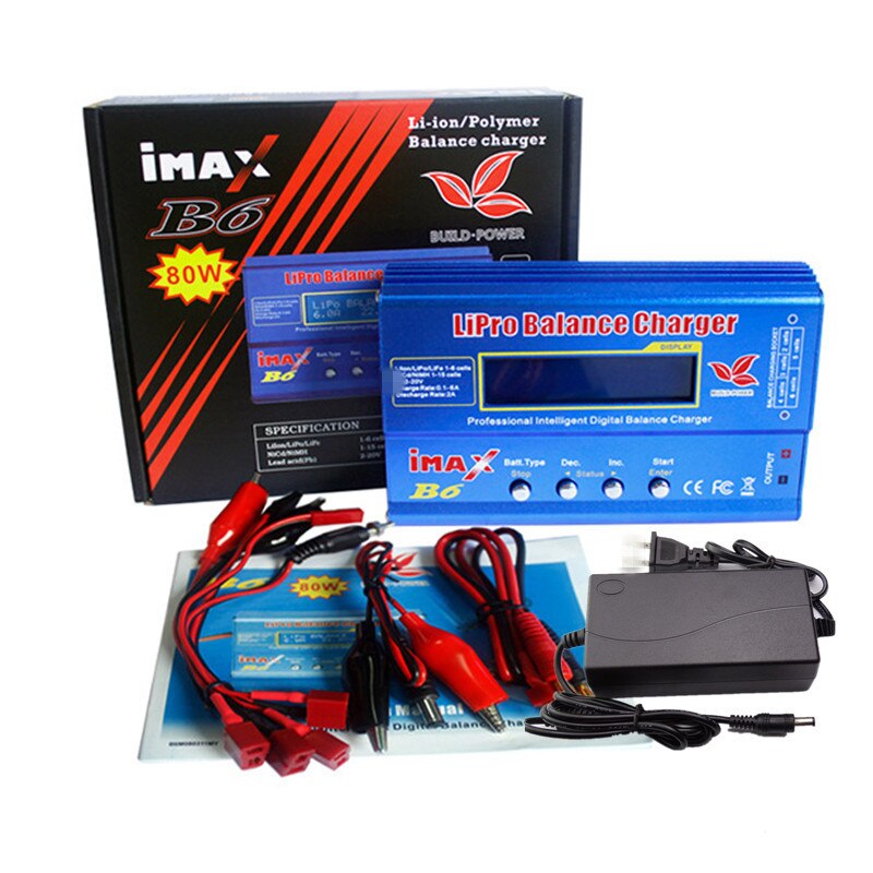 IMAX B6 80W 6A Professional Li-ion / Polymer Balance Charger / Discharger 1-6 Cells with DC 5A 12V 60W AC ADAPTER