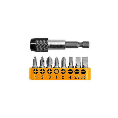 INGCO AKSD0071 9-Piece Magnetic Screwdriver Bits Set