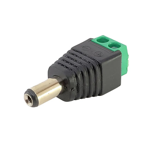 DC Power Jack Male Connector with 2 Pin Screw Terminal PBT