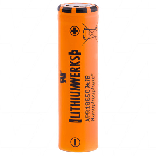 Lithium Werks APR18650M1B Power Cells Nanophosphate 3.3v 1200mAh 3.96Wh 18650 Lithium Iron Phosphate (LiFePO4) Battery