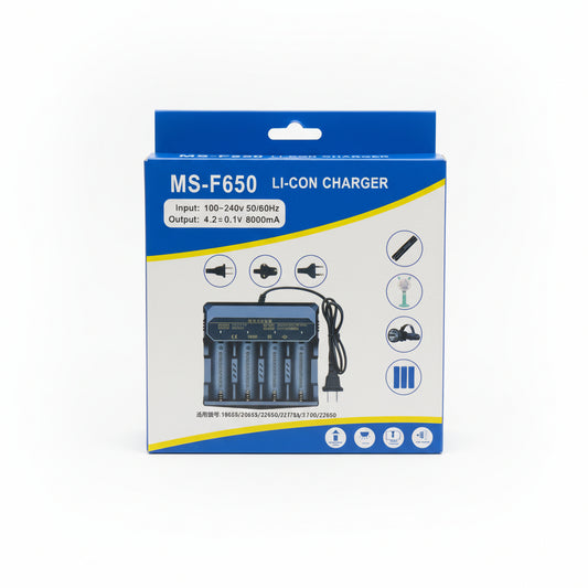 MS-F650 Universal Lithium Battery Charger (18650 / 21700/ 32700 / 22650 / 26650 / 32650)