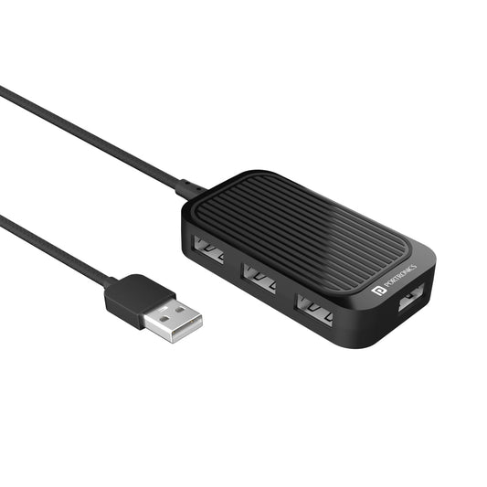 Portronics POR-1634 Mport 4D USB Hub Dock (4-in-1) with 1.5 m Cable (Black)