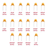 Elepak Mylar Disc Capacitor Pak 22pF to 1µF 200 Pcs 16 Values