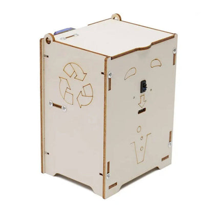 DIY Smart Trash Can STEM Kit Wooden DIY Automatic Dustbin Infrared Induction Kit for Kids (HA-A01)