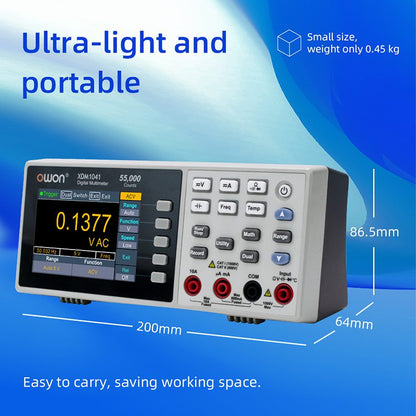 OWON XDM1241 TRMS 4½ Digit Benchtop Multimeter USB Interface With Battery 55000 Counts