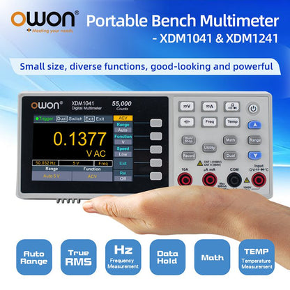 OWON XDM1241 TRMS 4½ Digit Benchtop Multimeter USB Interface With Battery 55000 Counts